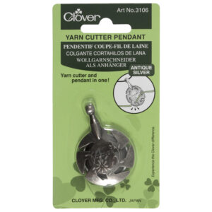 Clover Yarn Cutter Pendant Antique Silver