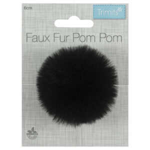 Trimits Pom Pom Faux Fur 6cm Black