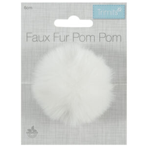 Trimits Pom Pom Faux Fur 6cm White