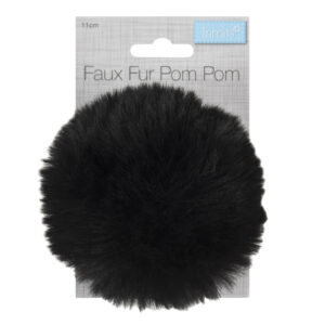 Trimits Pom Pom Faux Fur 11cm Black