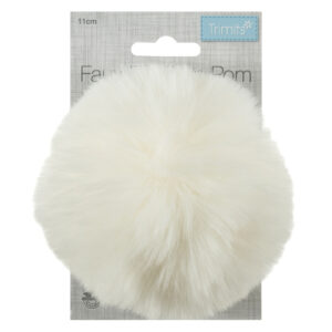 Trimits Pom Pom Faux Fur 11cm Cream