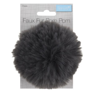 Trimits Pom Pom Faux Fur 11cm Grey