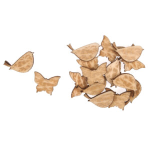 Craft Embellishments Birds & Butterflies, Wooden Natural Pack of 16