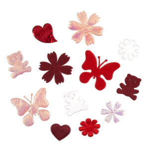 Craft Embellishments Fabric Flower Mix Red
