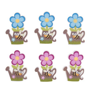 Craft Embellishments Watering Can with Bees Pack of 6