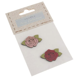 Carded Buttons Rose 40mm Pack of 2