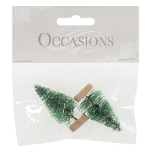 Decoration: Mini Frosted Christmas Tree: 5cm: 2 Pieces