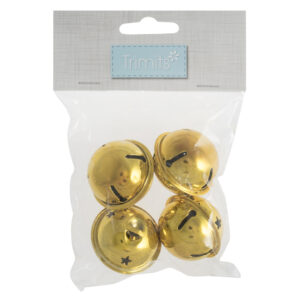 Trimits Bells: Jingle: Star: 40mm: 4 Pieces: Gold