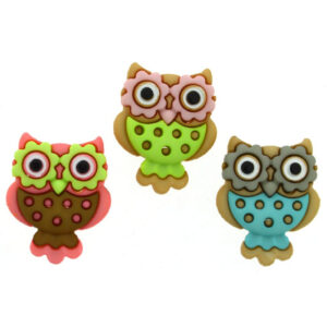 Dress it up Buttons 7673 Retro Owls
