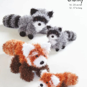 King Cole Pattern 9153 Red Panda and Racoon in Tinsel  RRP 3.46