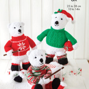 King Cole Pattern 9173 Polar Bears Knitted in Chunky & DK